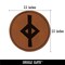 Norse Viking Dwarven Rune Letter J Round Iron-On Engraved Faux Leather Patch Applique - 2.5"
